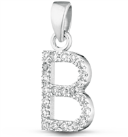 Pendentif Lucciole Gioielli Femme Alfabeto in Or blanc Diamante 0.09 Ct LETTB-L - LETTB-L